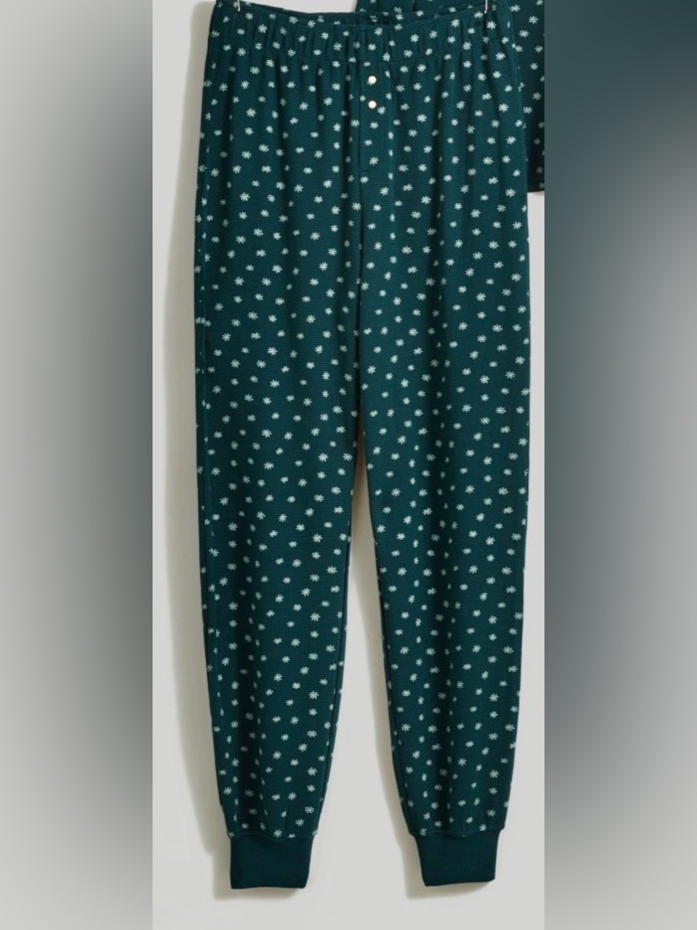 Madewell Cozy Waffle Lounge Pants - Teal Green